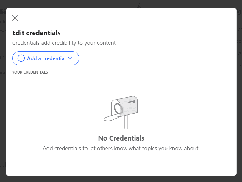 Edit Credential to Create Topic