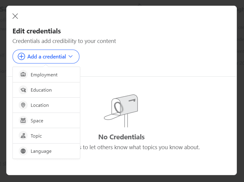 Add Credential to Create Topic