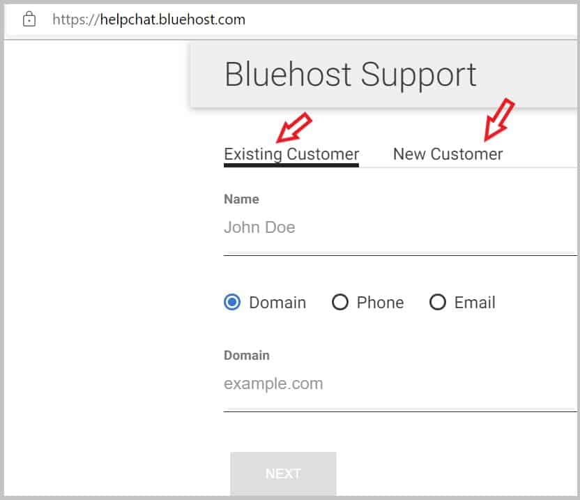 Bluehost-chat-window