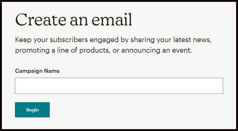MailChimp Create Email
