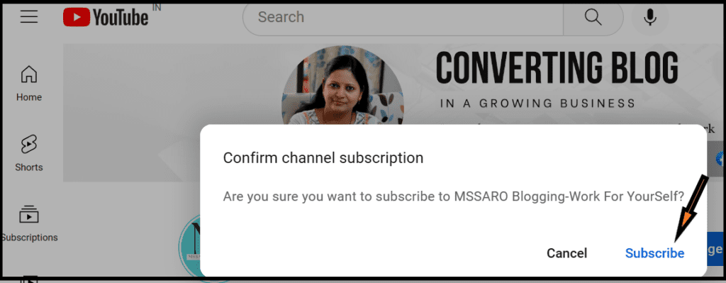 Built-in Subscription Link for YouTube channel