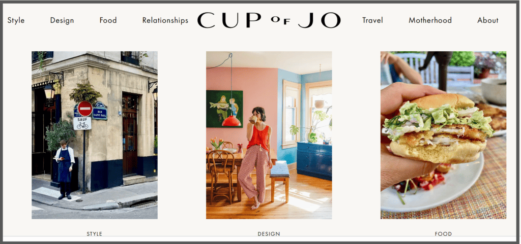 CUP OF JO- LIFESTYLE BLOG
MOST POPULAR TYPE OF BLOG