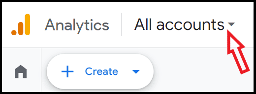 Select account in Google analytics.